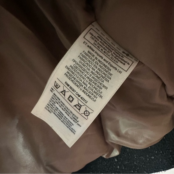 Adidas Originals Trefoil Black Bomber Jacket L Oversized Streetwear Y2K Puffer - Picture 10 of 15